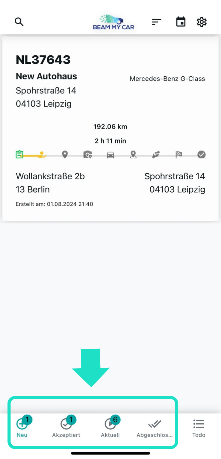 Tabs in der App